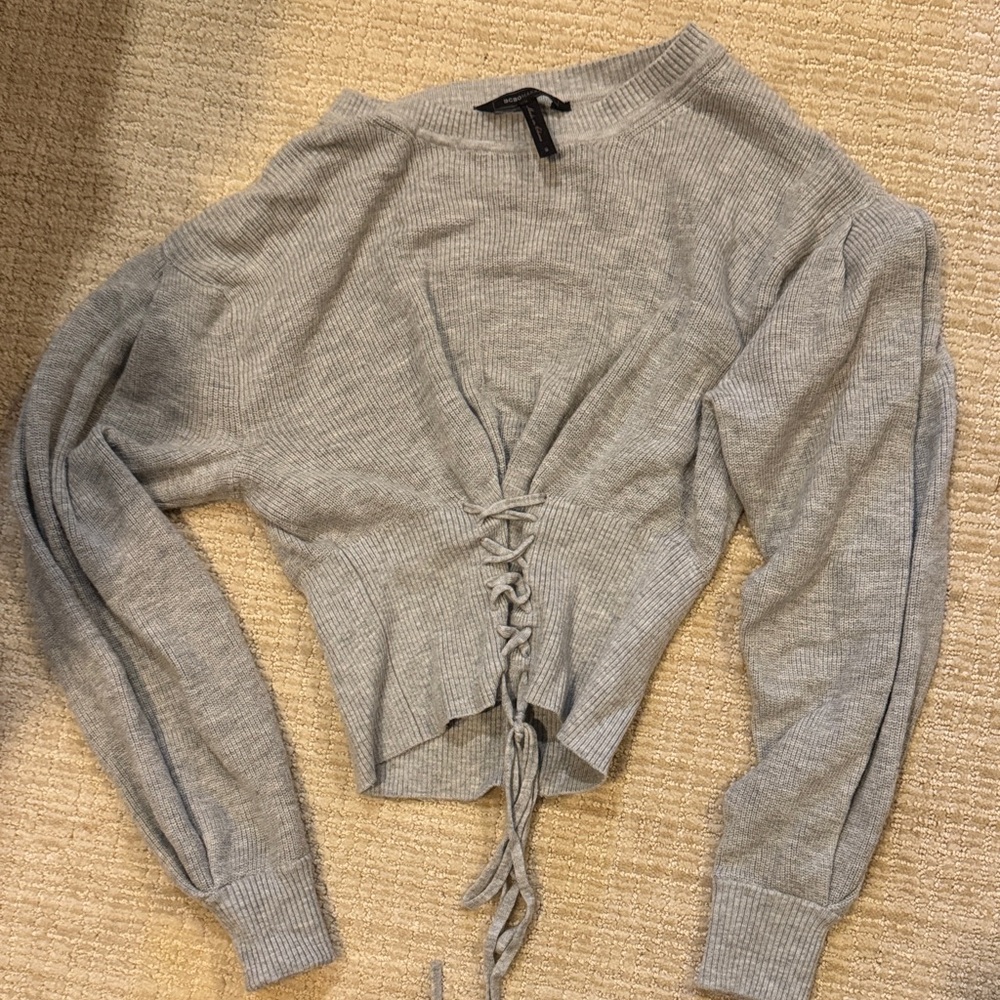 BCBGMaxAzria Soft Gray Knit Top